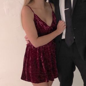 wine-colored pacsun (l.a. hearts) velvet romper